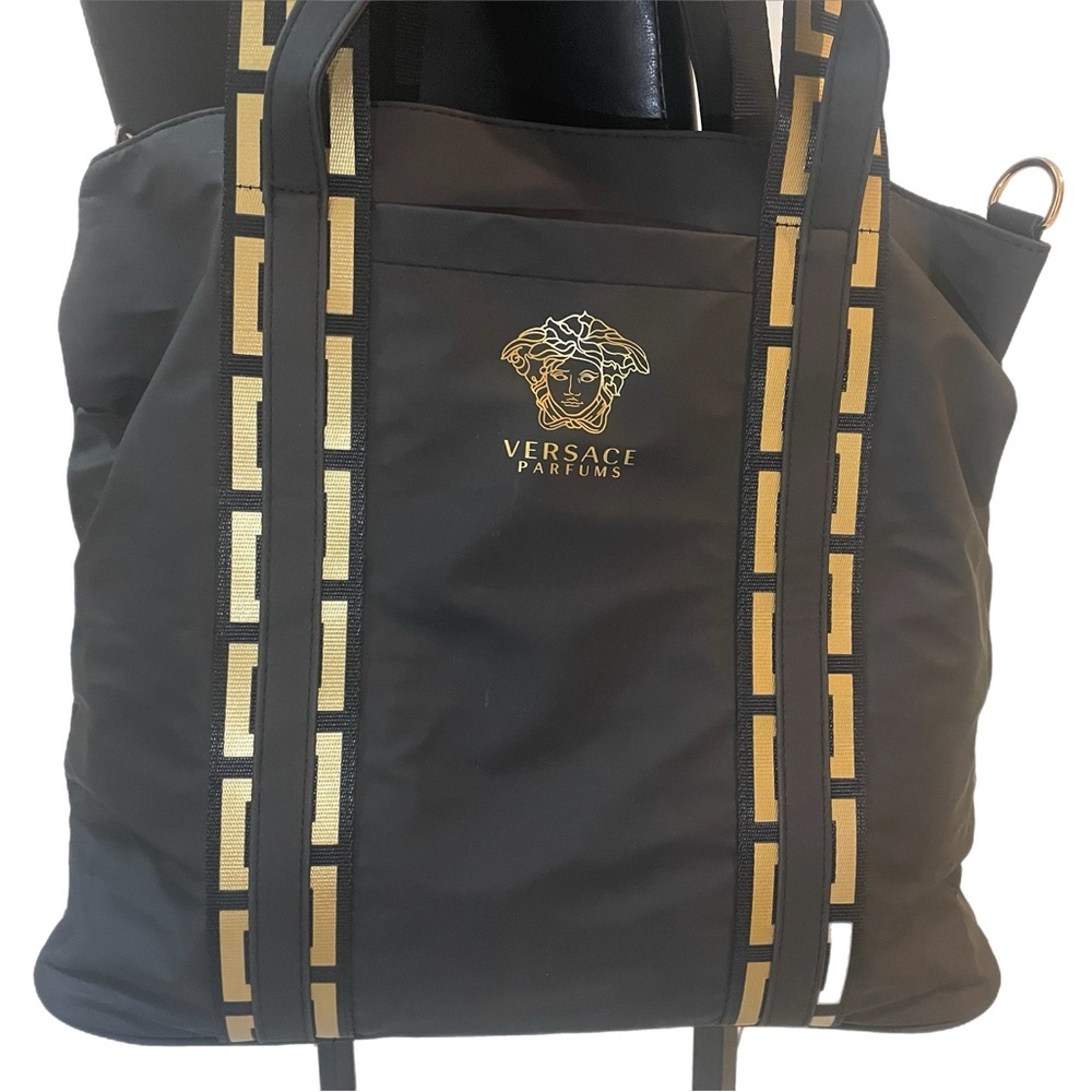 Versace parfums women black/gold bag greca medusa shopper tote